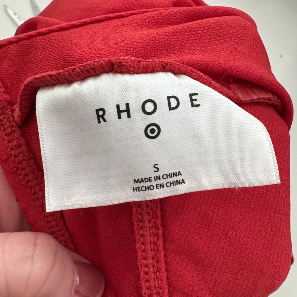 RHODE x Target Embossed Dot Ruffle One Piece Swimsuit Red Small